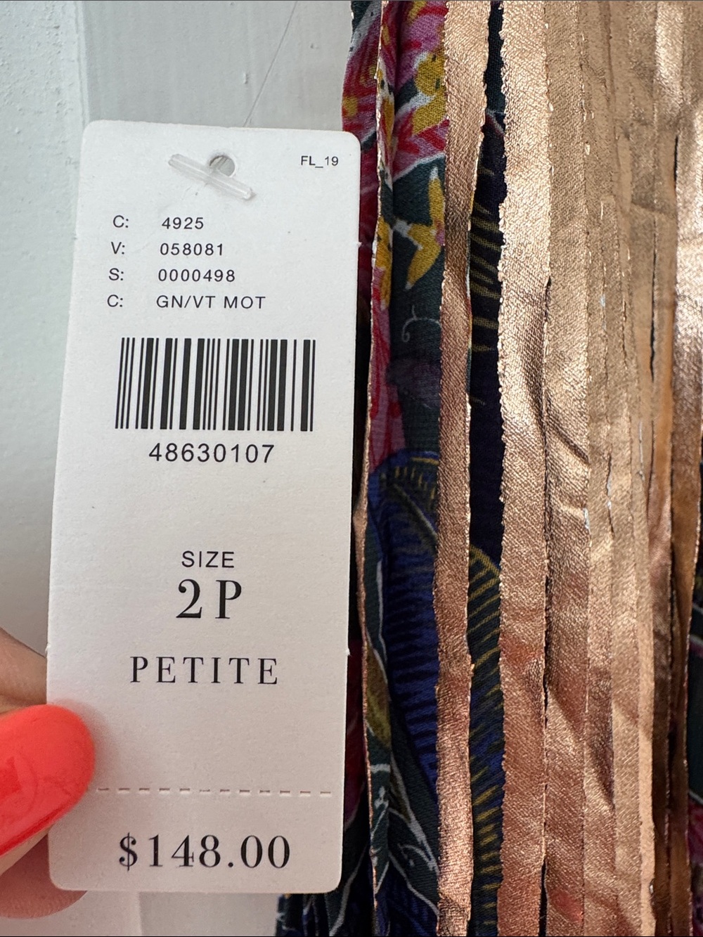NWT Anthropologie Metallic Printed Pleated Skirt 2P - Picture 9 of 12